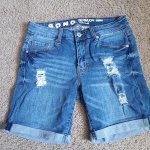 S.O.N.G Bermuda Rolled Cuff Denim Shorts 5/27